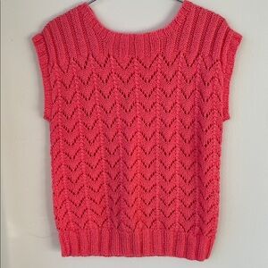 Pink Knit Sleeveless Sweater